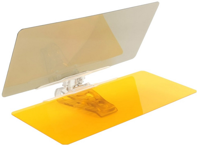 컴스 차량용 썬바이져 주간 야간 사용 앞유리 운전석 햋빛 가리개 IE543, Black + Yellow, 1개