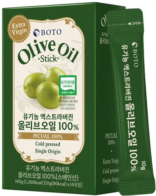 보뚜 유기농 엑스트라 버진 올리브오일 100%, 140g, 1개