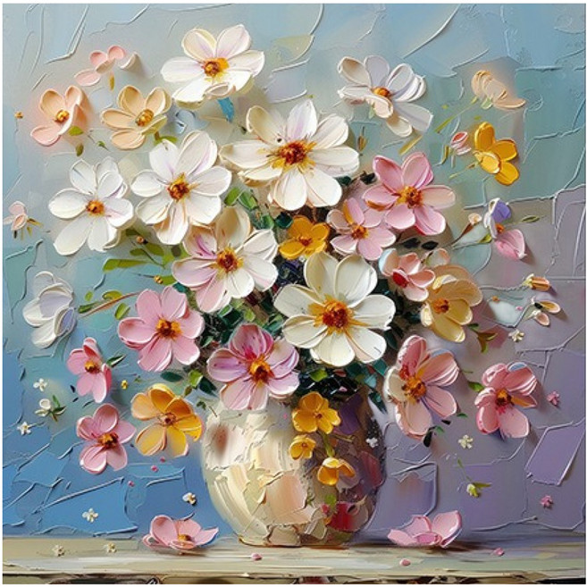 마켓링 금전운 인테리어그림 유화 타입6, 무테