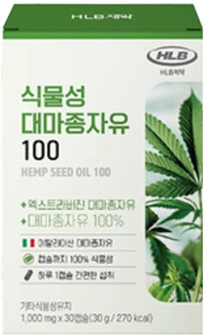 에이치엘비 식물성 대마종자유 100, 1개, 30정 - 쿠팡