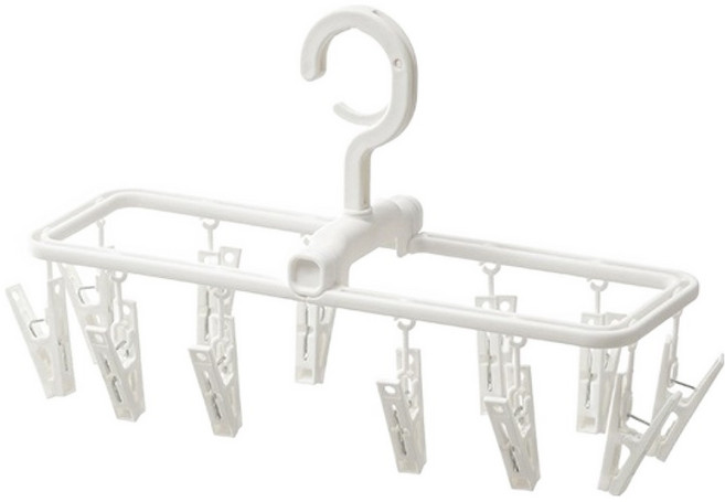 그랫피 여행용 접이식 빨래집게, 화이트, 1개