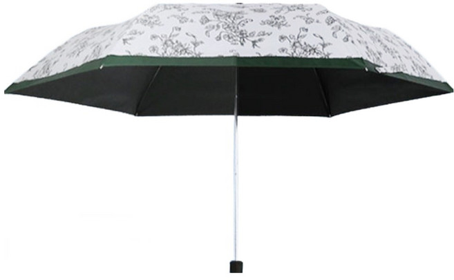 GUY LAROCHE Slim 50 Toile Flower 黑膠塗層三折晴雨兩用傘 OUGLU60281