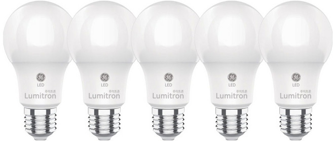루미트론 GE LED 알뜰 EL 전구 8W E26, 주광색, 5개