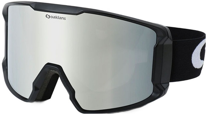 오클랜즈 S7 스키 스노우보드 고글, S7 블랙프레임/실버밀러렌즈, 1개