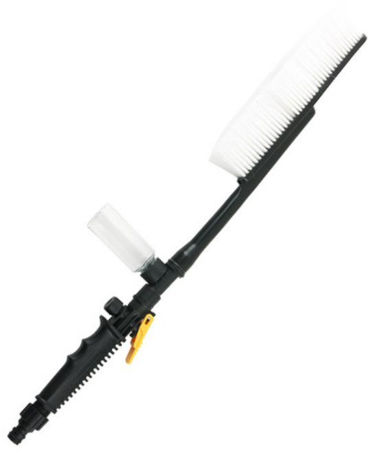 컴스 차량용 나일론 세차 브러쉬 + 조절손잡이 카샴푸 통 세트 IB464, 1세트