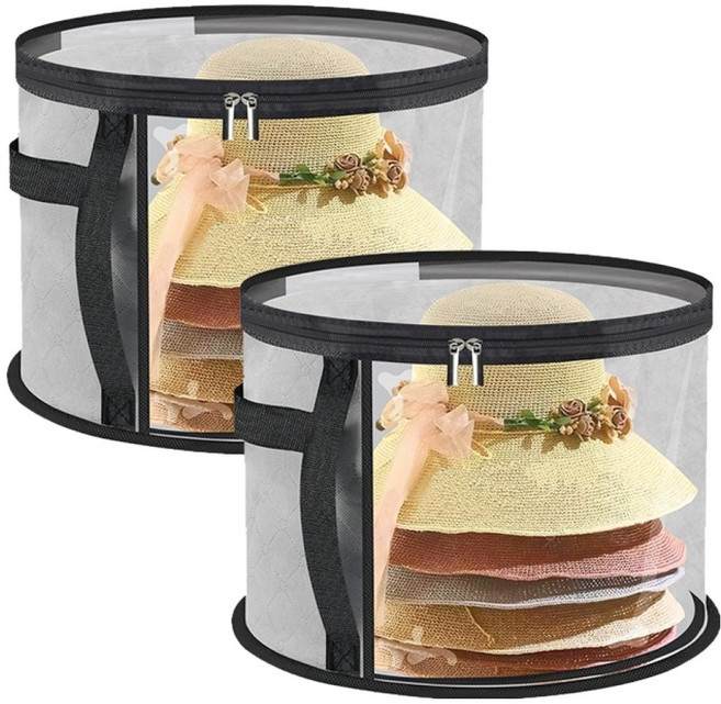 한봄누리 접이식 모자 보관함 챙모자 수납함, 그레이, 2개