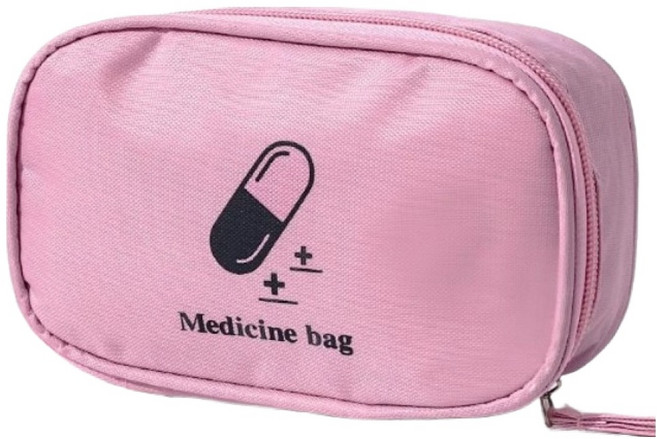 소담몰 심플 여행용 구급 파우치 스몰 핑크 17 x 11 x 5.5 cm, 1개