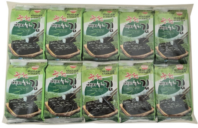 해저식품 광천해저 녹차김, 4g, 20개