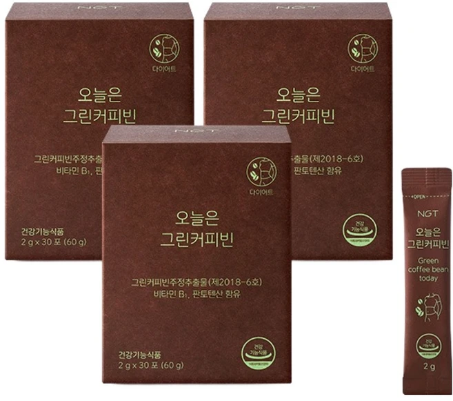 네츄럴굿띵스 오늘은 그린커피빈, 30회분, 3개 - 쿠팡