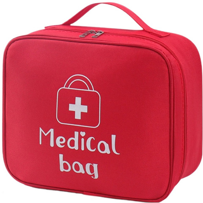소담몰 심플 편리한 여행용 구급 파우치 레드 미디엄 25 x 12 x 20 cm, 1개