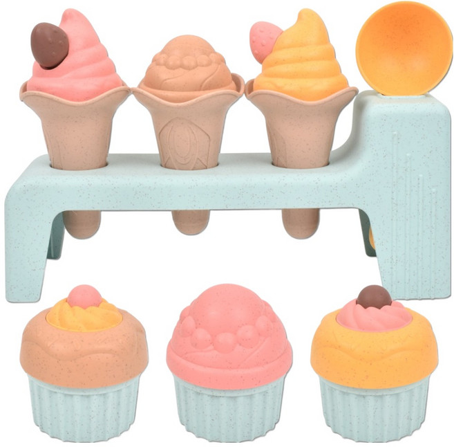 샌디토이 아이스크림 디저트 홀더 모래놀이 세트 450g lxs369, 혼합색상, 1세트