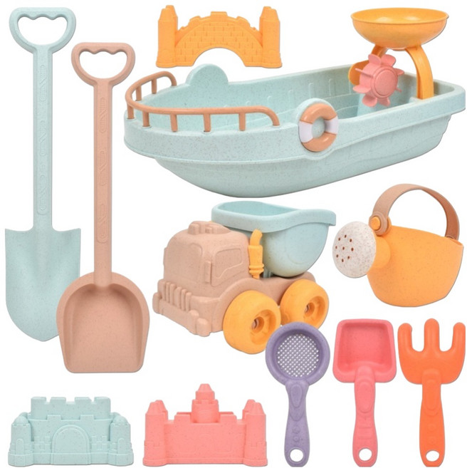 Sandy Toy 大型船艇玩沙11件組 700g lxs364, 1套, 混合色