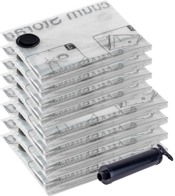 데일리홈 의류 이불 패딩 진공 압축팩 8p + 전용펌프, 1세트