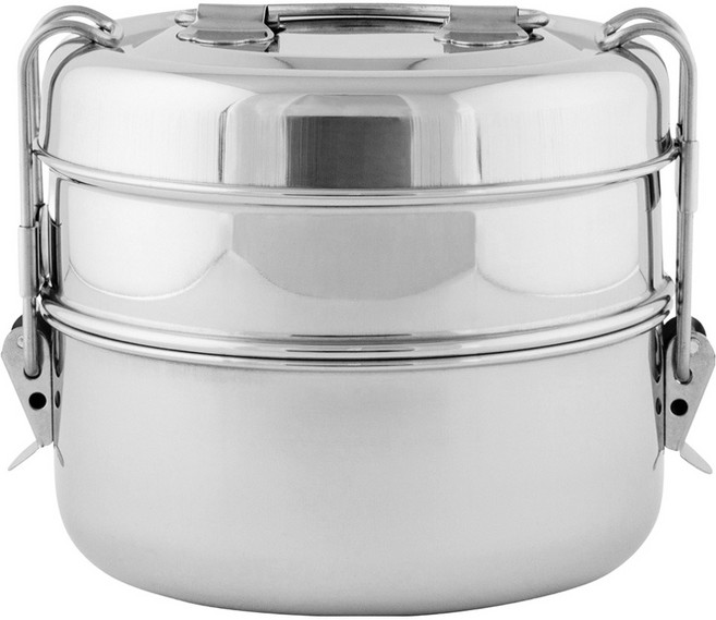 danica STUDIO Heirloom 雙層不鏽鋼便當盒, 銀色, 1個