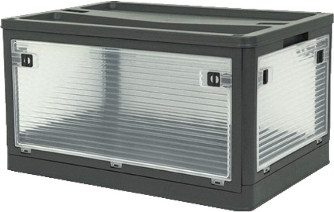 스페이스에디터 5면 개방도어 폴딩 리빙박스 플라스틱 상판형, 그레이, 1개