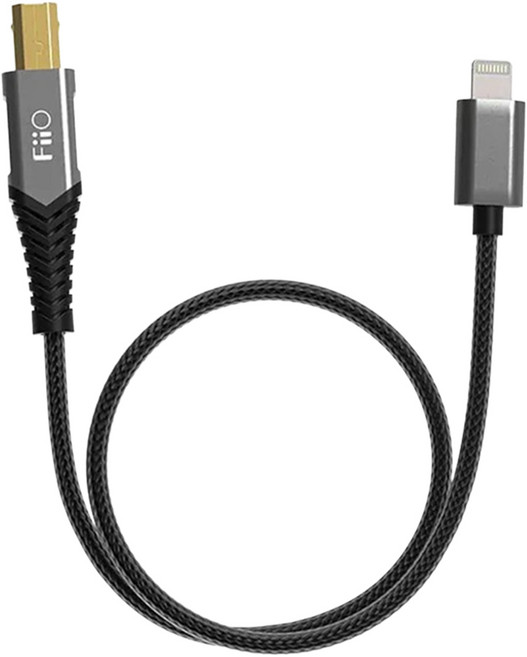 FIIO 飛傲 USB Type-B 轉 Lightning 轉接線, 黑色, LD-LT1, 1條