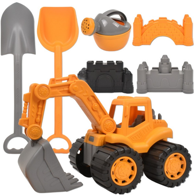 샌디토이 중장비 자동차 모래놀이 포크레인 7종 세트 650g lxs318, 혼합색상, 1세트