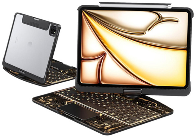 아이플로우 블루투스 키보드 크리스탈 케이스, 투명블랙, 1개