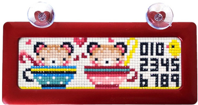 블링블링 보석십자수 하트번호판주차 비즈 DIY 키트, 곰돌이커플 + 빨강, 1개