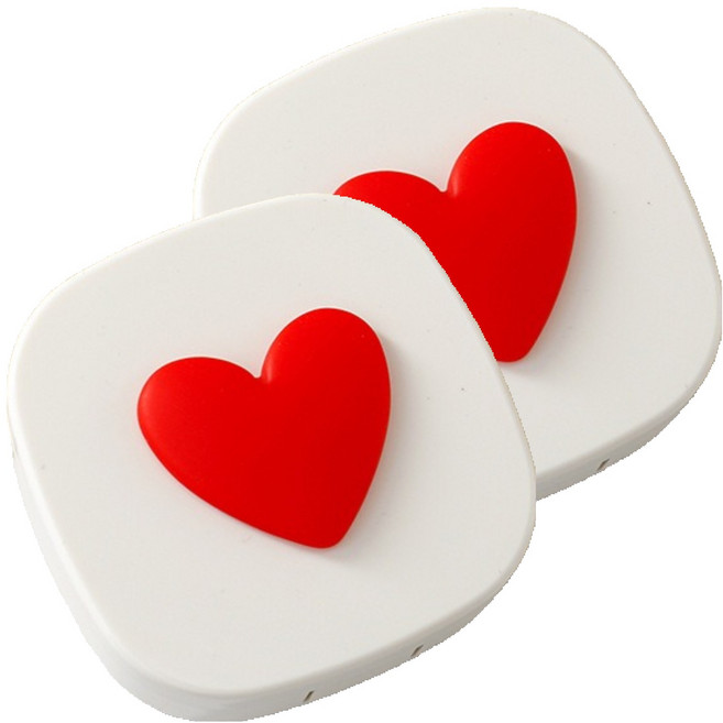 소울리치 러블리 콘텍트렌즈 케이스, 화이트레드, 2개