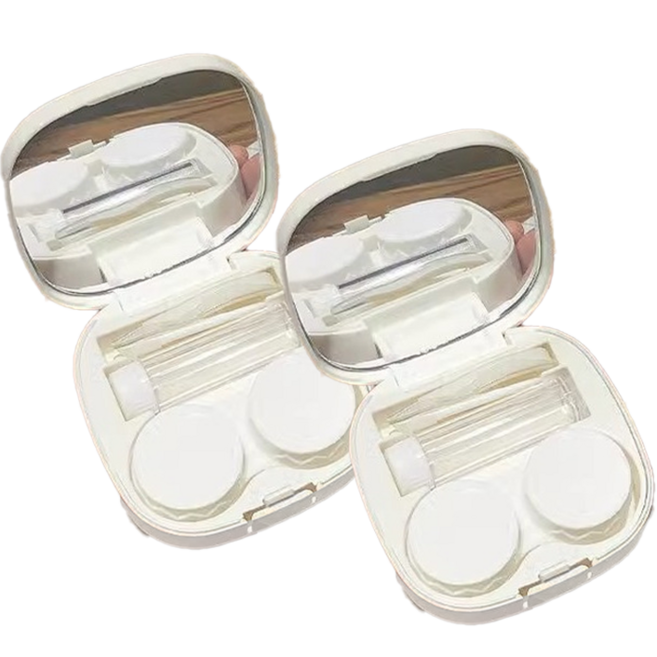 소울리치 클래식 콘텍트렌즈 케이스, 화이트, 2개