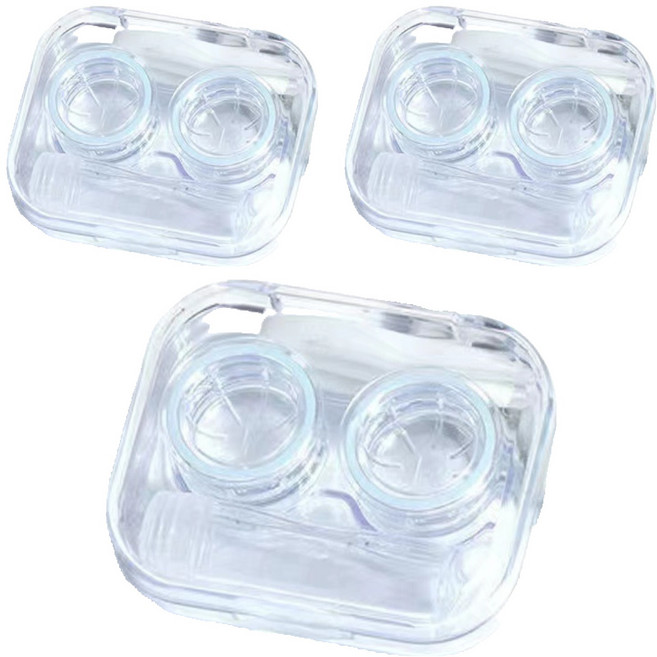 소울리치 투명 콘텍트렌즈 케이스, 스카이블루, 3개