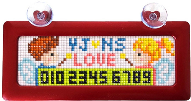 블링블링 보석십자수 하트번호판주차 비즈 DIY 키트, ANGEL + 빨강, 1개