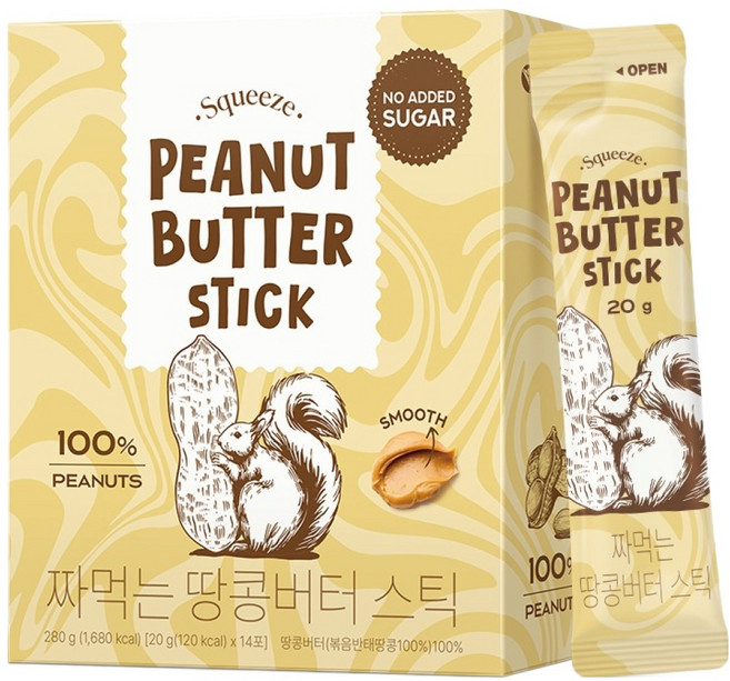 보뚜 짜먹는 땅콩버터 스틱 14p, 280g, 1개