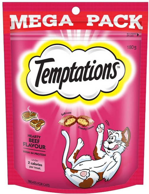 템테이션 고양이 풍미가득 간식, 소고기맛, 180g, 1개