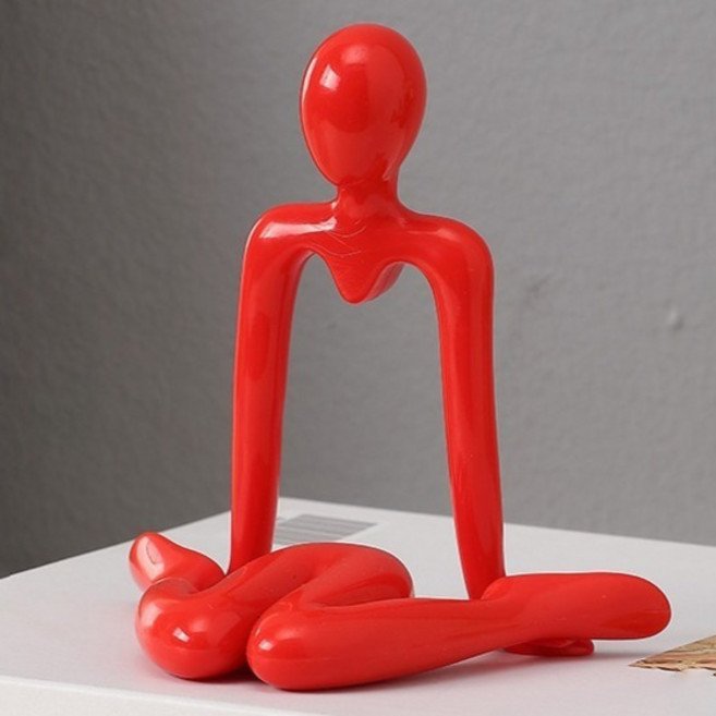 추상 인물 조각 장식품 인테리어 소품 A형, 레드