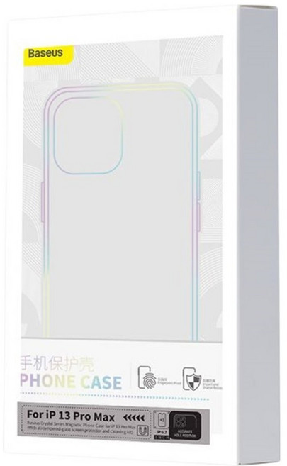 Baseus 倍思 水晶磁吸保護殼 附全玻璃鋼化膜保護貼 + 清潔包