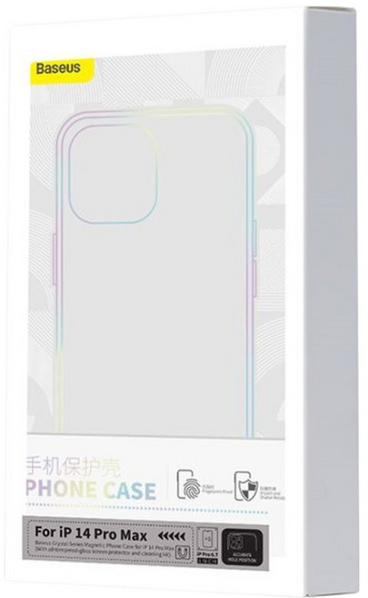 Baseus 倍思 水晶磁吸保護殼 附全玻璃鋼化膜保護貼 + 清潔包