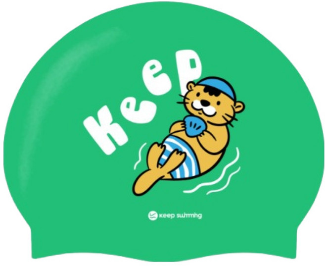 킵스위밍 아동용 코지수달 실리콘 수모, 에버그린, 1개