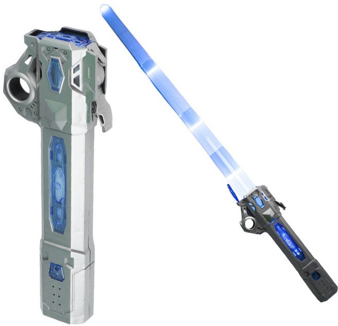 充電式聲光伸縮光劍 附Type-C充電線 + 連接卡榫 7007, 銀灰色, 1盒