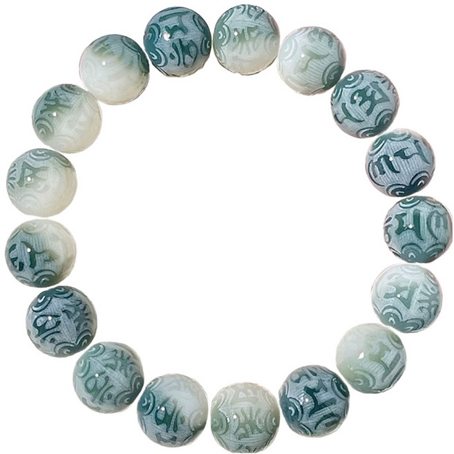 오브엘 예쁜 염주 11~12mm, 그린플라워, 1개