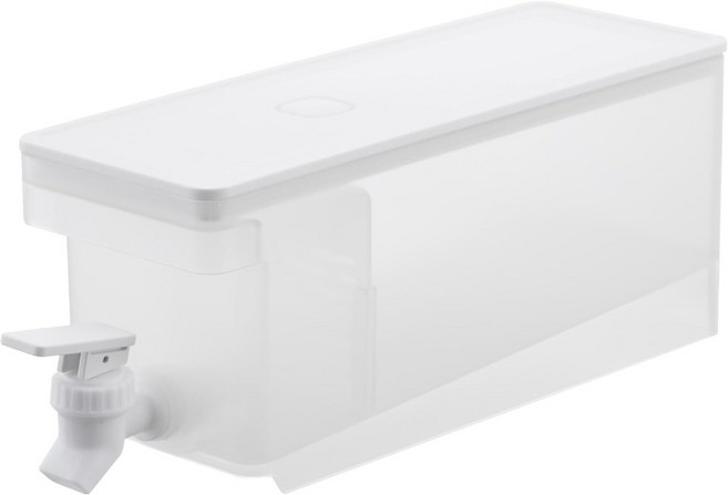 Yamazaki 山崎 tower冷水壺/冷飲壺/冷飲桶/家用冷水桶 附水龍頭 戶外用品/露營野餐適用, 1個, 白色, 1.8L