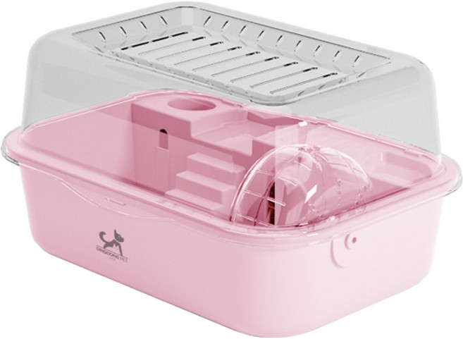 딩동펫 풀인원 햄스터 케이지 하우스 B타입, 핑크, 1개