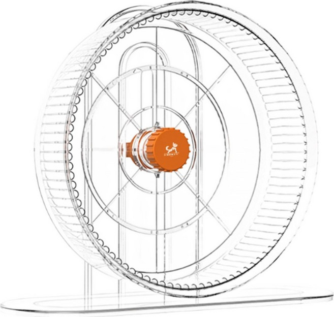 딩동펫 햄스터 높이조절 무소음 런닝휠 쳇바퀴 L, 투명, 1개