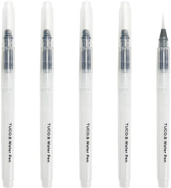 투코비 수채화 물붓펜, 5개, 155mm