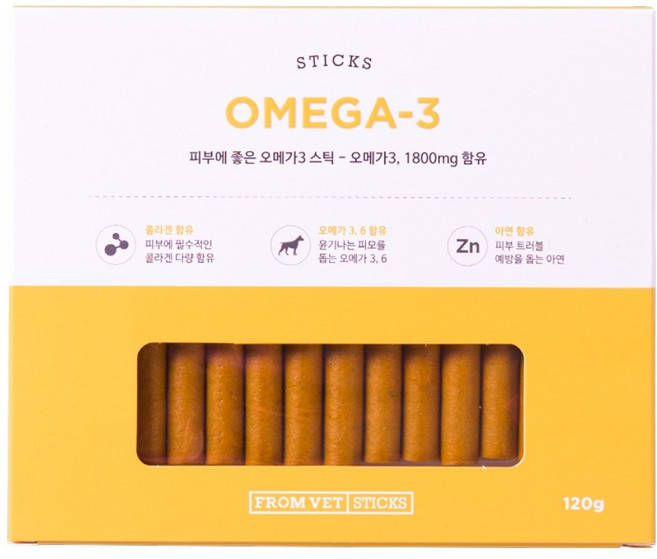 프롬벳 반려동물 순수스틱 영양제, 120g, 오메가3, 1개