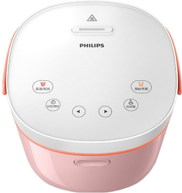 PHILIPS 飛利浦 2L 厚實鋁合金 可拆式內蓋 電子鍋 家用 圓球狀加熱元件 能源效率3級 瑰蜜粉 HD3070