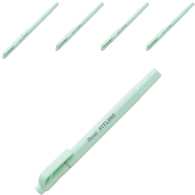 펜텔 피트라인 형광펜 SLW11P-K, 파스텔 그린, 10개