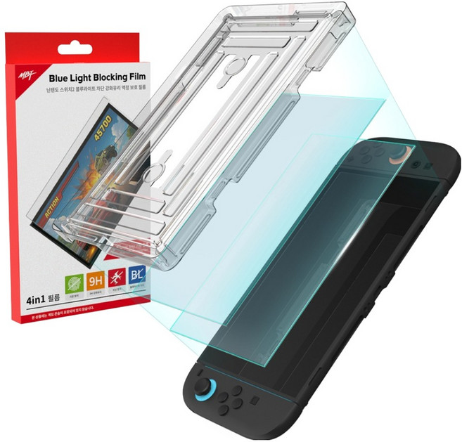 MYBESTFRIEND 任天堂 Switch 2 抗藍光螢幕保護貼 2入組, 1套, 透明, MBF-N2BRTF