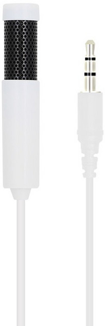 컴스 콘덴서 스틱 마이크 클립형 소형 AUX 4극 3.5mm 1.5m, BT041, White