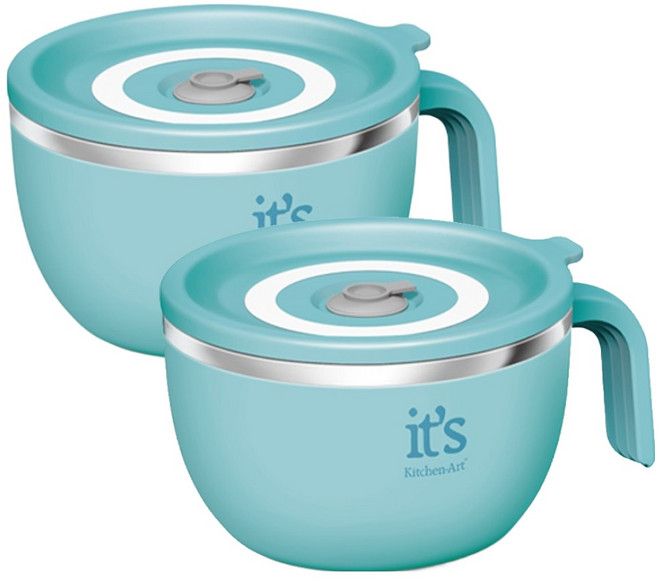 키친아트 라팔 스테인리스 핸들 라면기, 블루, 2개