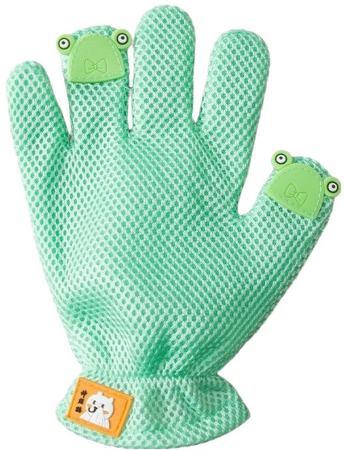 아티펫 반려동물 마사지 목욕 털제거 브러시 장갑 왼손, 그린, 1개