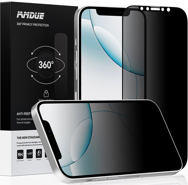 아이엠듀 전방향 360도 사생활 보호 프라이버시 강화유리필름 세트, 1세트