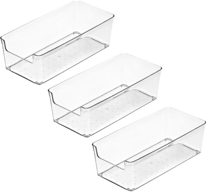 리빙킹 아크릴 화장품 다용도 정리함 M, 투명, 3개