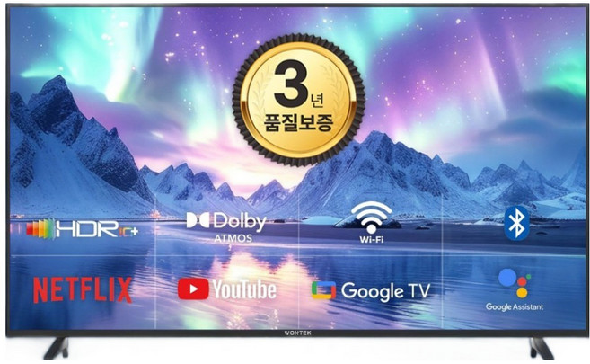 WONTEK 4K UHD 구글 스마트TV, 250cm(98인치), GZ98UHDY1G, 스탠드형, 방문설치