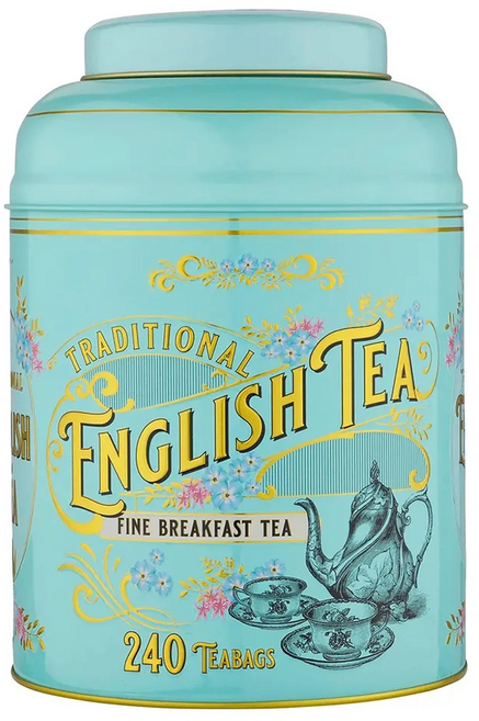 NEW ENGLISH TEAS 英式復古維多利亞豪華茶罐 混合英式早餐茶包 薄荷綠, 2g, 1罐, 240包